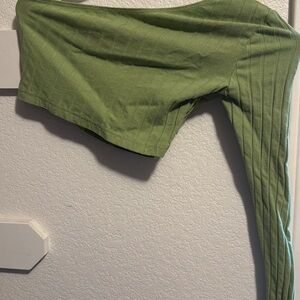 SHEIN Green Crop Top Relaxed Fit Casual